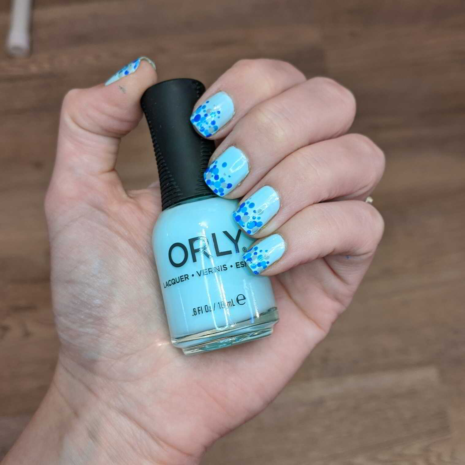 Nail polish manicure of shade Orly Happy camper