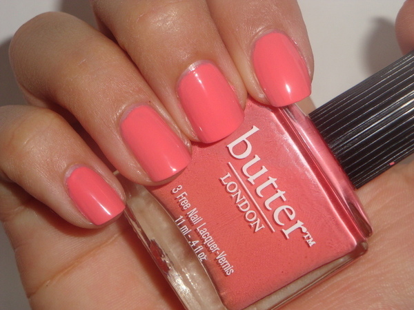 Nail polish swatch / manicure of shade butter London Trout Pout