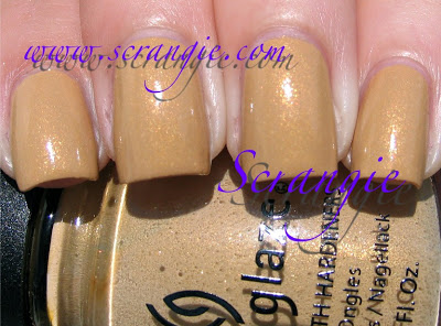 Nail polish swatch / manicure of shade China Glaze Classic Camel