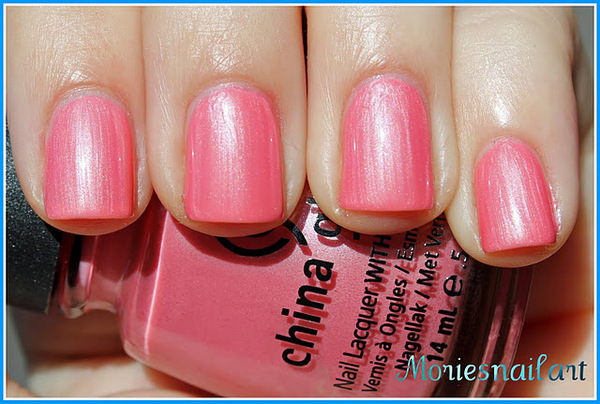 Nail polish swatch / manicure of shade China Glaze Strawberry Smoothie