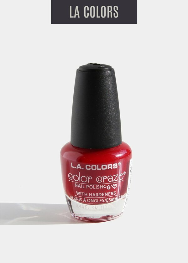 Nail polish swatch / manicure of shade L.A. Colors Hot Blooded
