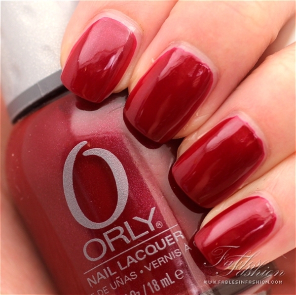 Nail polish swatch / manicure of shade Orly Forever Crimson