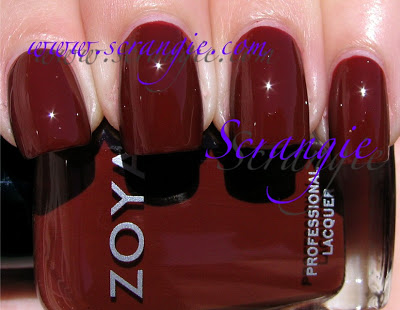 Nail polish swatch / manicure of shade Zoya Cola