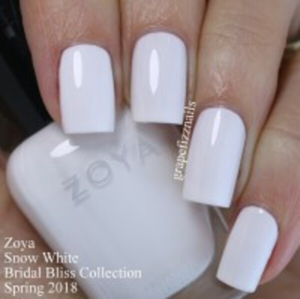 Nail polish swatch / manicure of shade Zoya Snow White