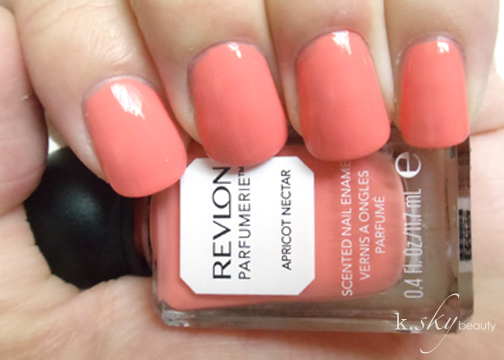 Nail polish swatch / manicure of shade Revlon Apricot Nectar