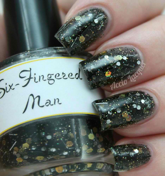 Nail polish swatch / manicure of shade LynBDesigns Six-Fingered Man