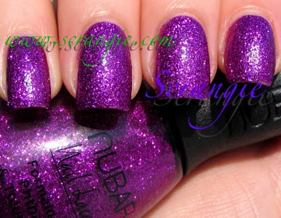 Nail polish swatch / manicure of shade Nubar Violet Sparkle