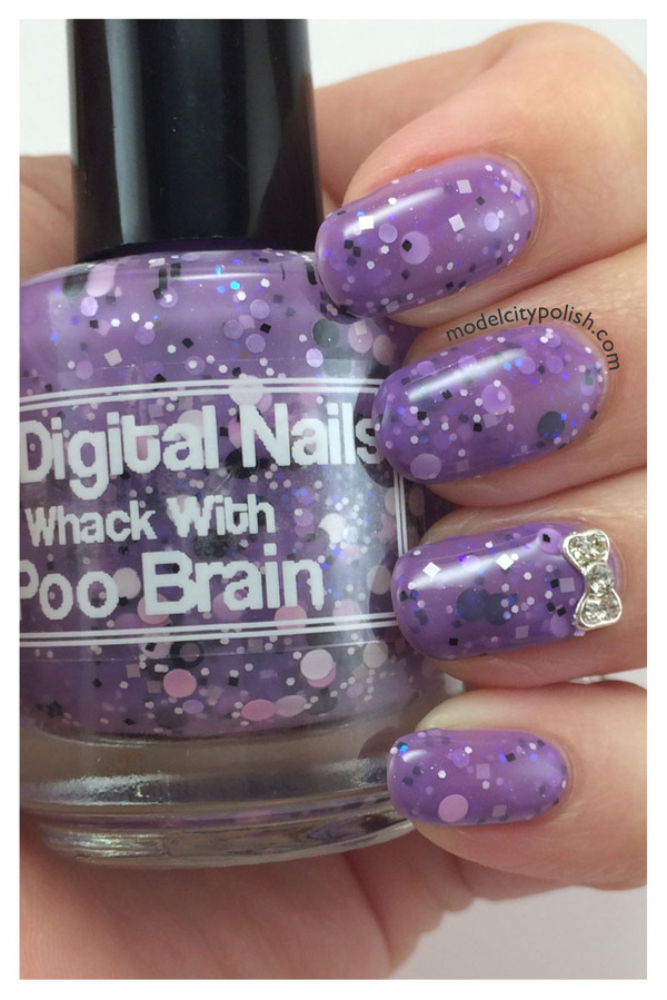 Nail polish swatch / manicure of shade Digital Nails Whack with Poo Brain