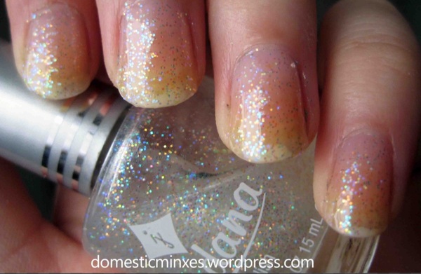 Nail polish swatch / manicure of shade Jordana Crystal Glitter