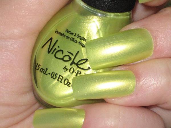 Nail polish swatch / manicure of shade Nicole by OPI Lemon-Lime Twist