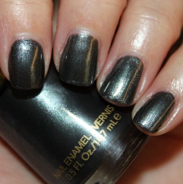 Nail polish swatch / manicure of shade Revlon Black with Envy