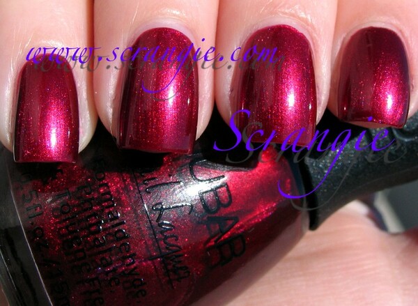 Nail polish swatch / manicure of shade Nubar Seductive Red