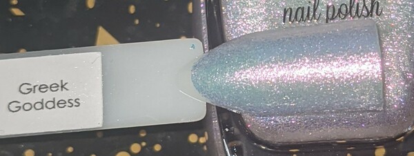 Nail polish swatch / manicure of shade Sparkle and Co. Greek Goddess