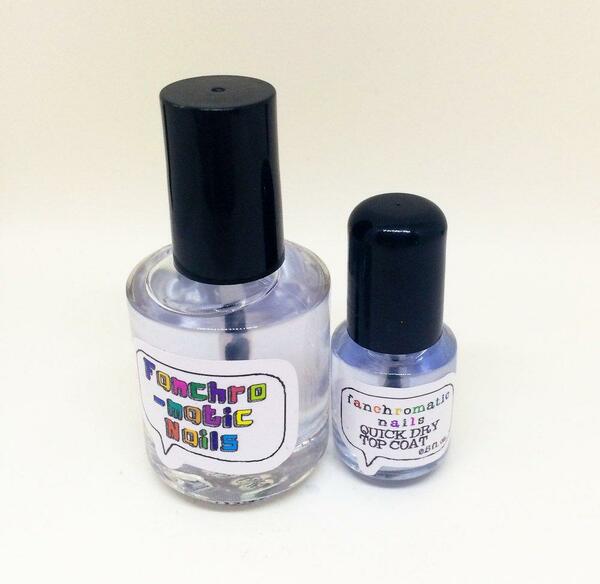Nail polish swatch / manicure of shade Fanchromatic Nails Quick Dry Top Coat