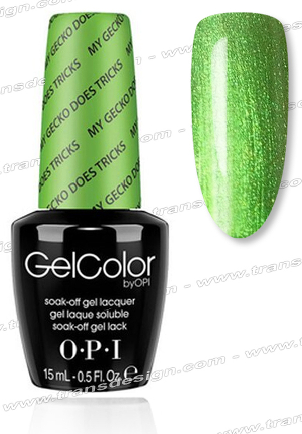 Nail polish swatch / manicure of shade GelColor by OPI My Gecko Does Tricks