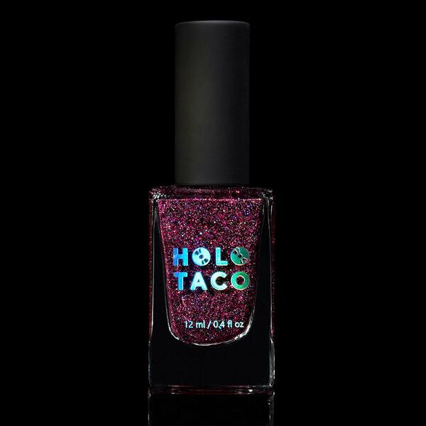 Nail polish swatch / manicure of shade Holo Taco Plumb Luck