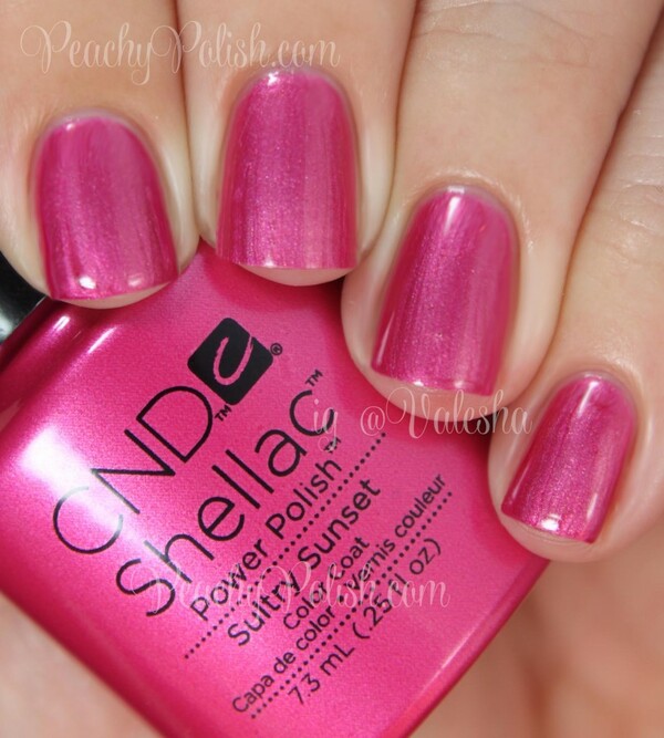 Nail polish swatch / manicure of shade CND Shellac Sultry Sunset