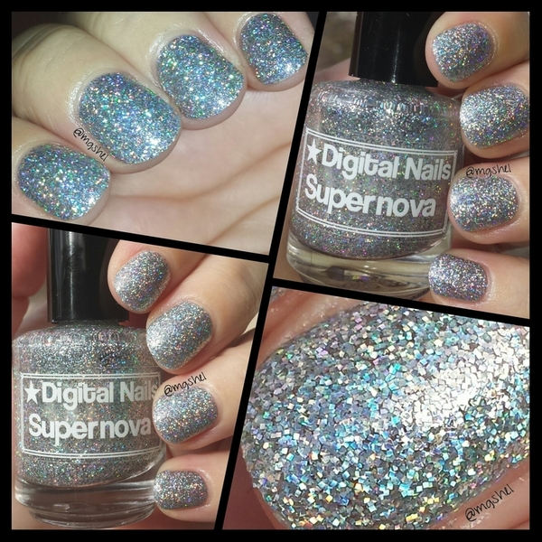Nail polish swatch / manicure of shade Digital Nails Supernova