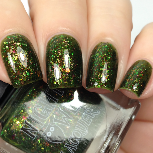 Nail polish swatch / manicure of shade Night Owl Lacquer Flesh of a Zombie