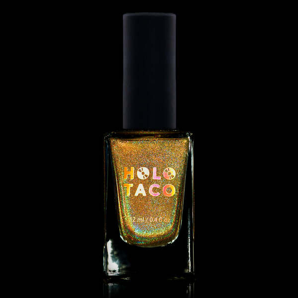Nail polish swatch / manicure of shade Holo Taco Amber Apathy