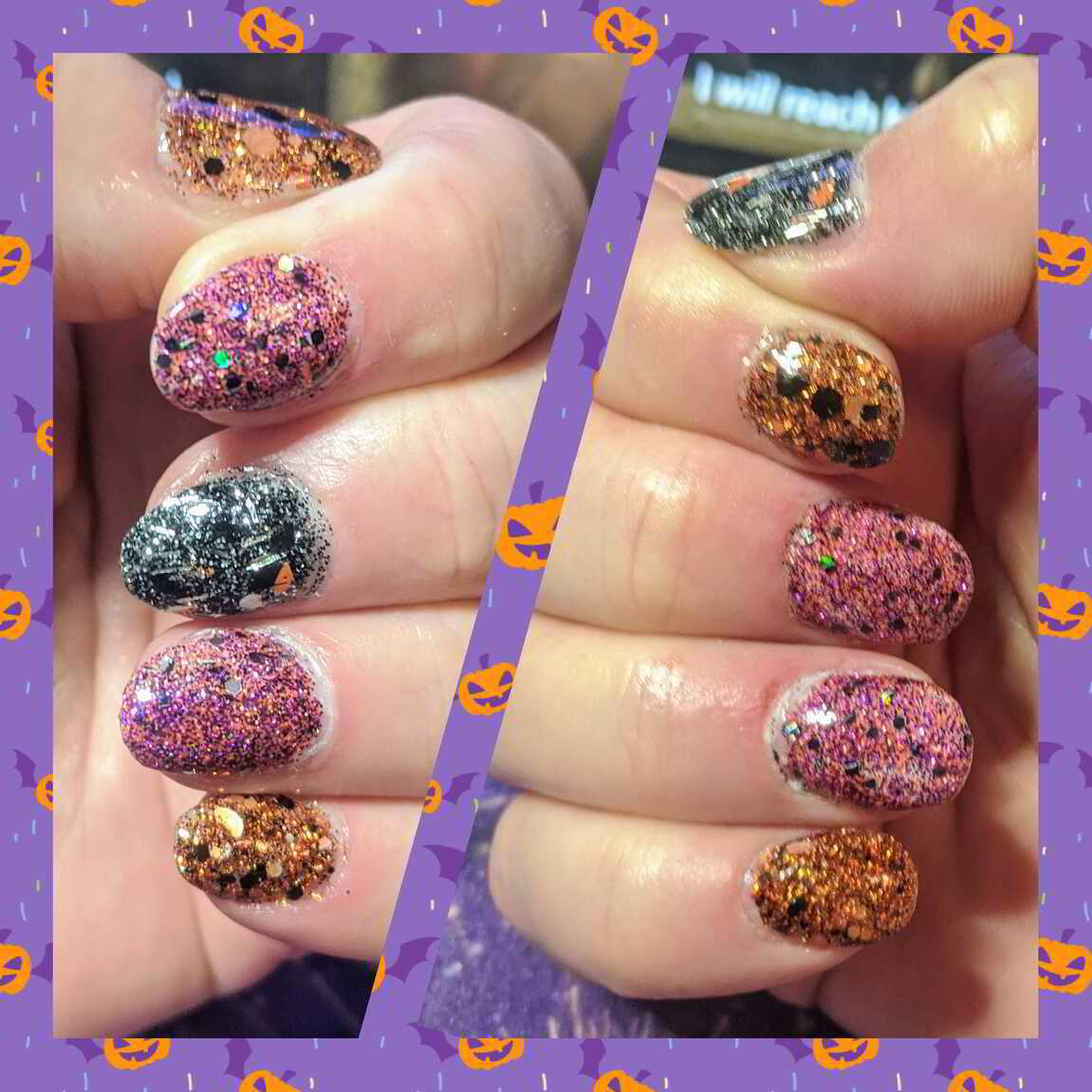 Nail polish manicure of shade Pampered Pretties Hocus Pocus, Rocky Mountain Dip Powder The Great Pumpkin,Rocky Mountain Dip Powder Double Double Toil and Trouble
