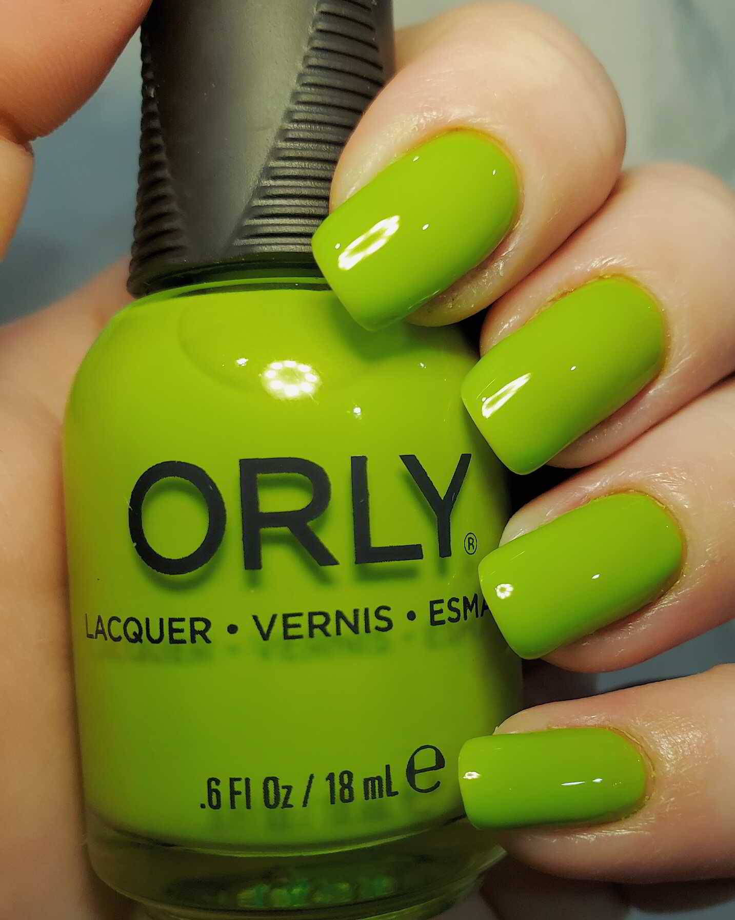 Nail polish manicure of shade Orly Neon Paradise