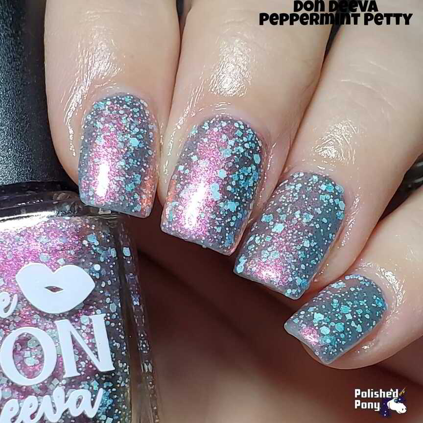 Nail polish manicure of shade The Don Deeva Peppermint Petty