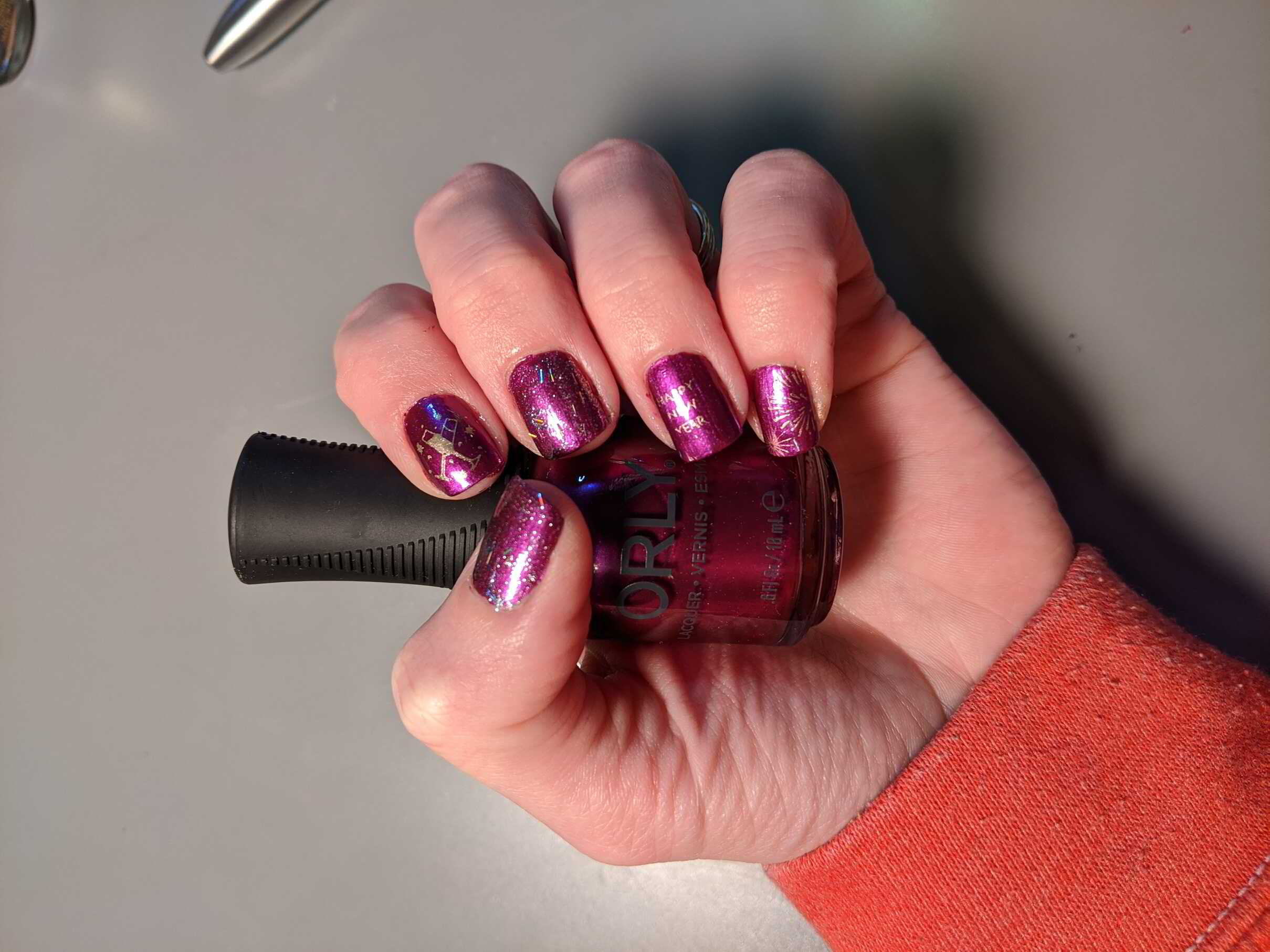 Nail polish manicure of shade Orly Flight of Fancy