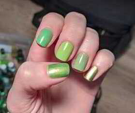 Nail polish manicure of shade Cirque Colors Pistachio