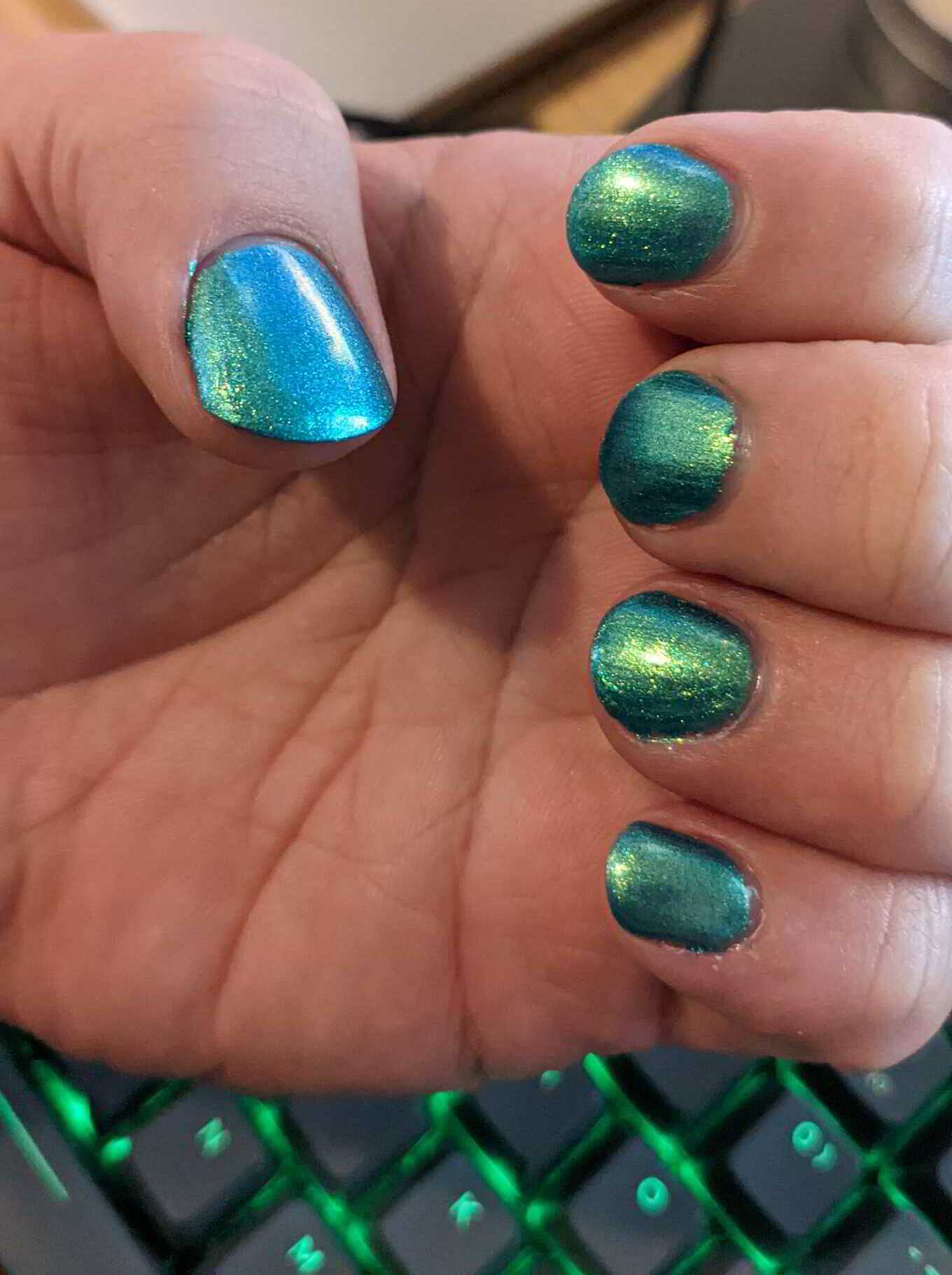 Nail polish manicure of shade Holo Taco Lite Link