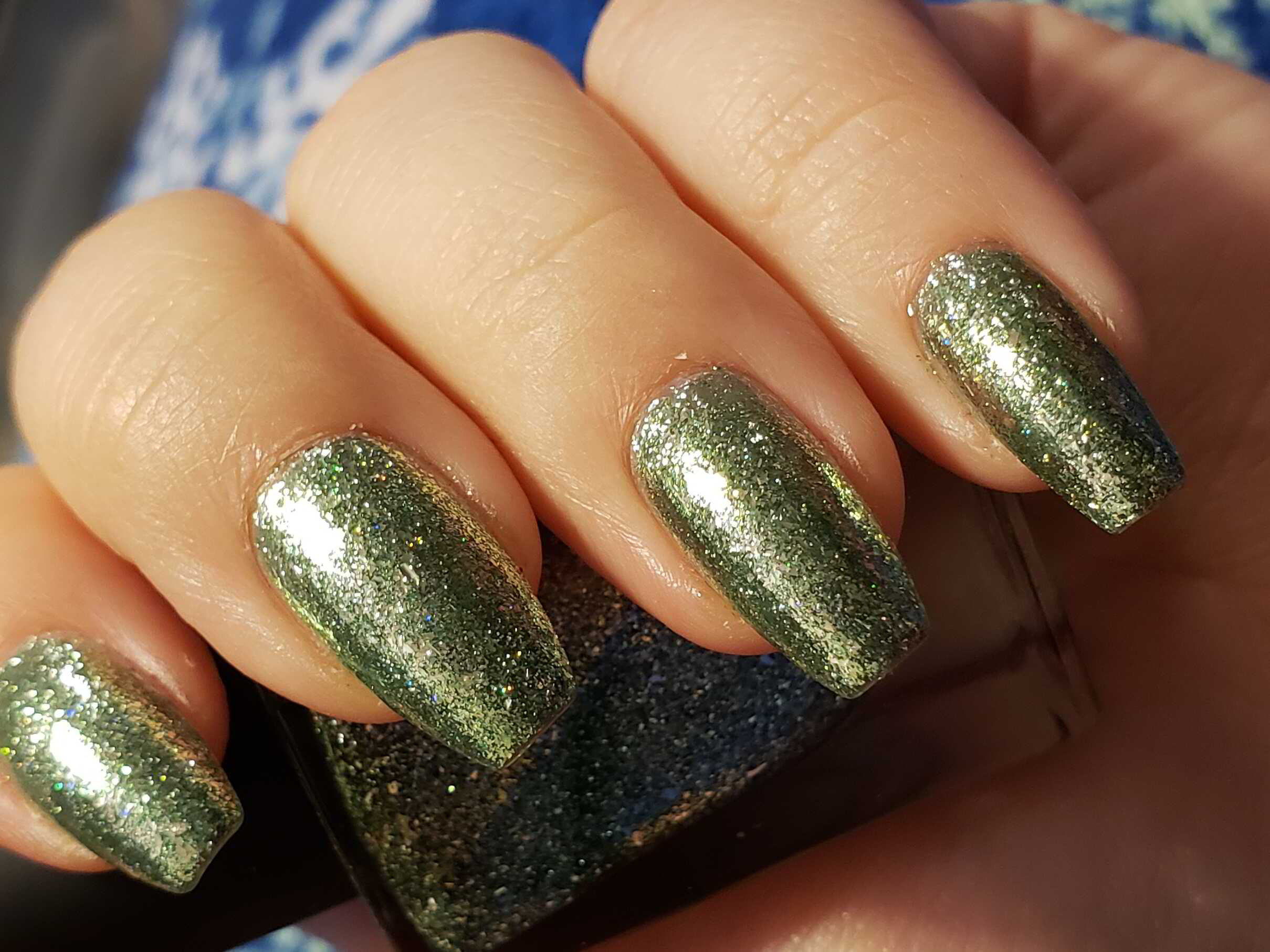 Nail polish manicure of shade Holo Taco Mint Money, Holo Taco Scattered Holo Taco,Holo Taco Super Glossy Taco