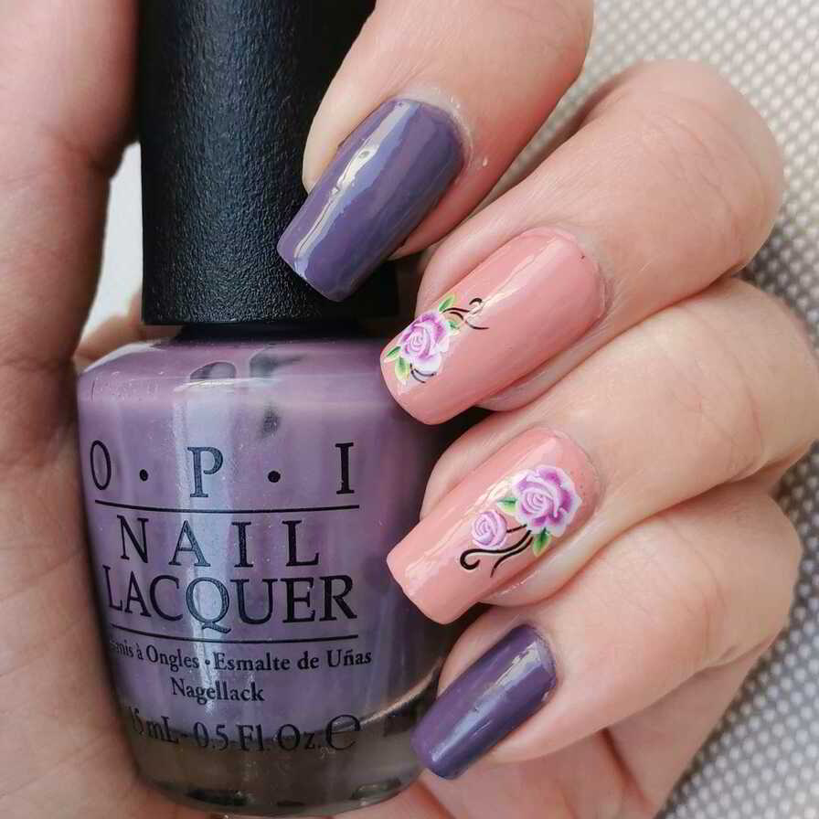 Nail polish manicure of shade OPI Hello Hawaii Ya, Lumene Crush - Lempi, 