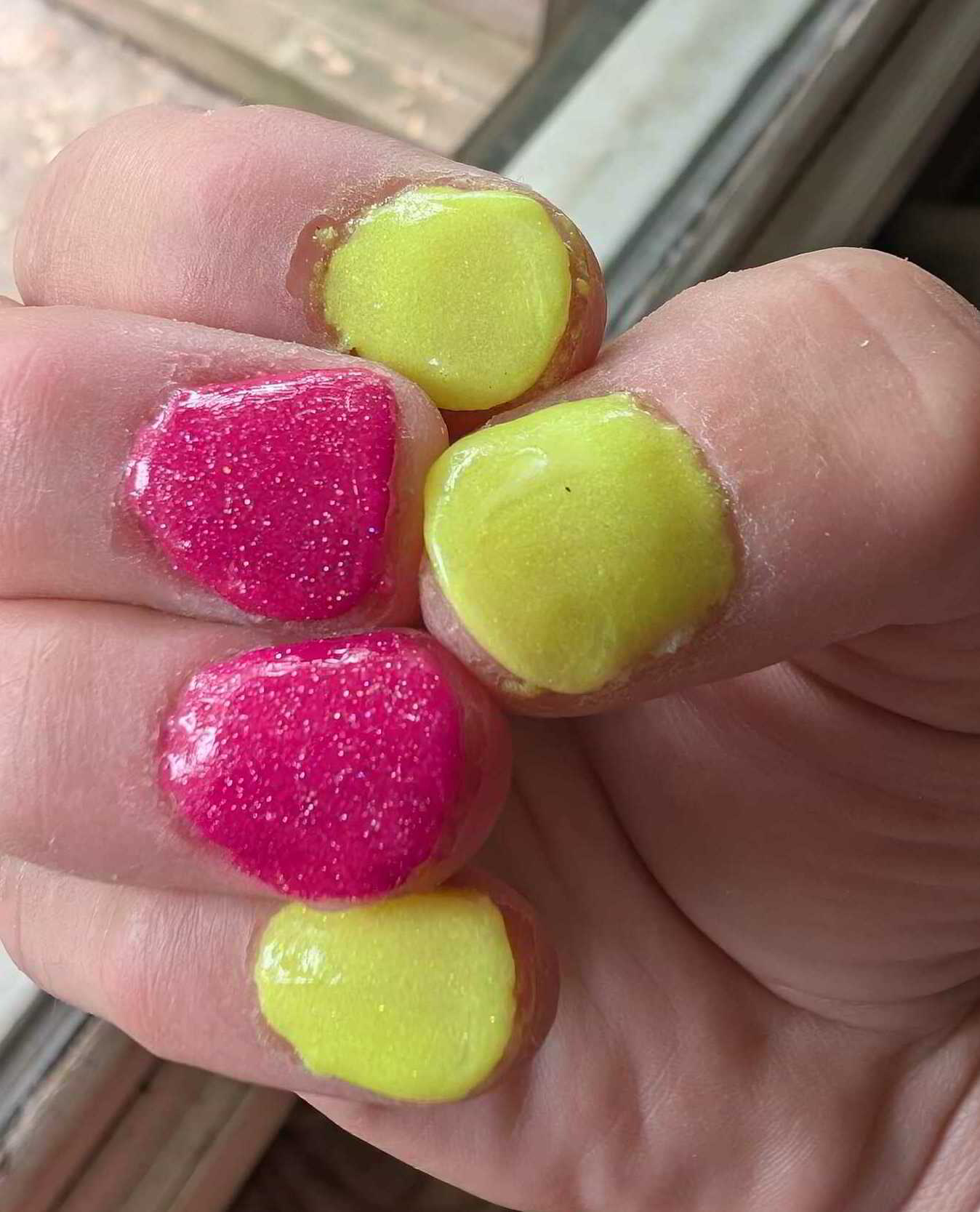 Nail polish manicure of shade Revel Beam Me Up, Revel Lurelight,Revel Vivien
