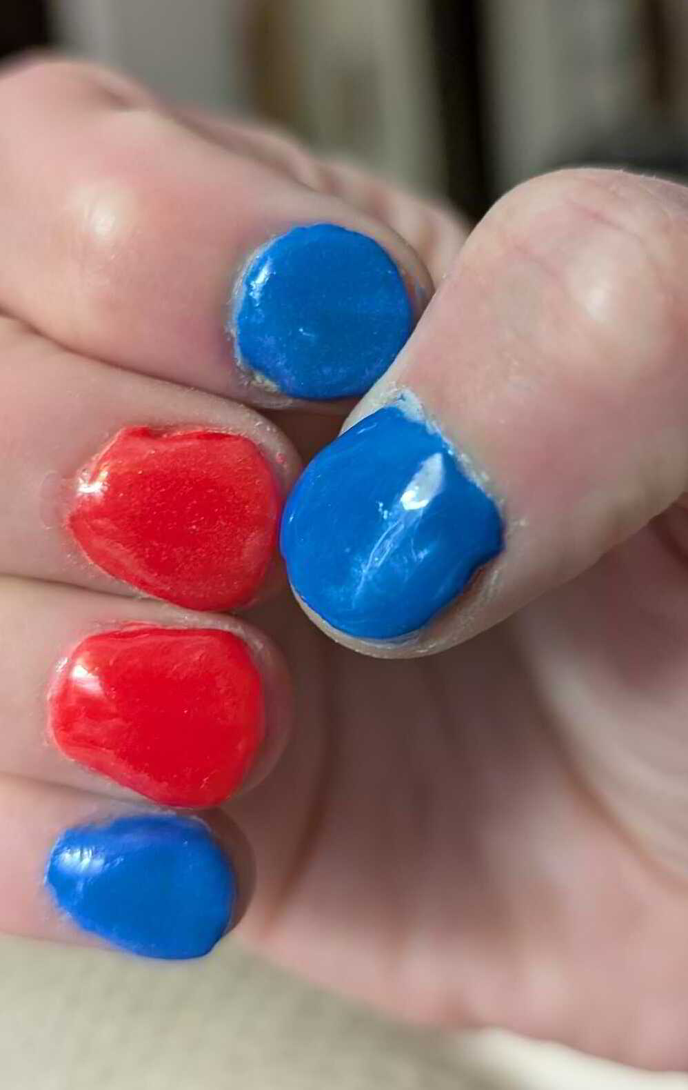 Nail polish manicure of shade Revel Intercoastal, Revel Parachute,Revel Brilliance