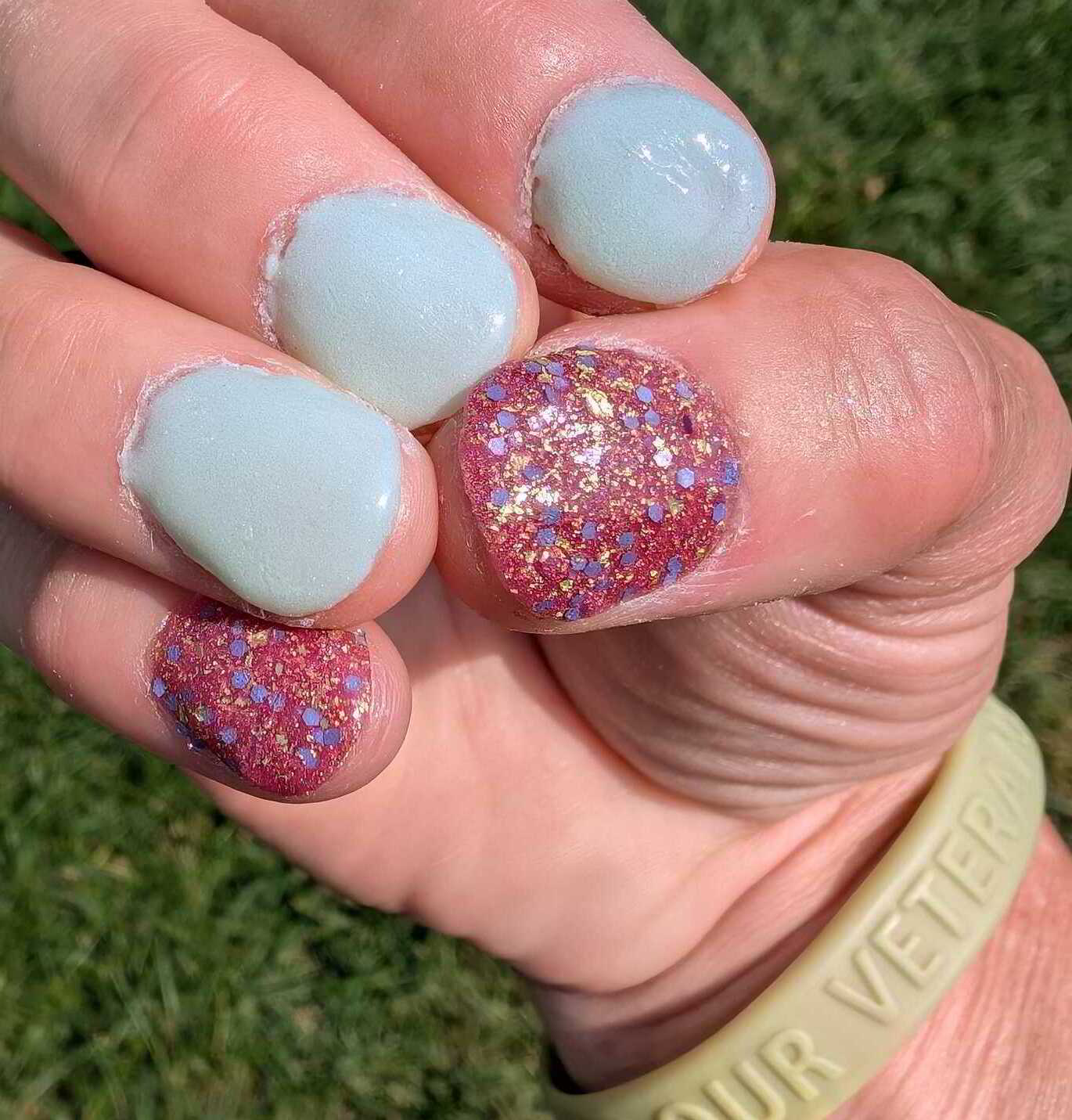 Nail polish manicure of shade Revel Key Lime, Revel Pink Pineapple,Revel Vivien