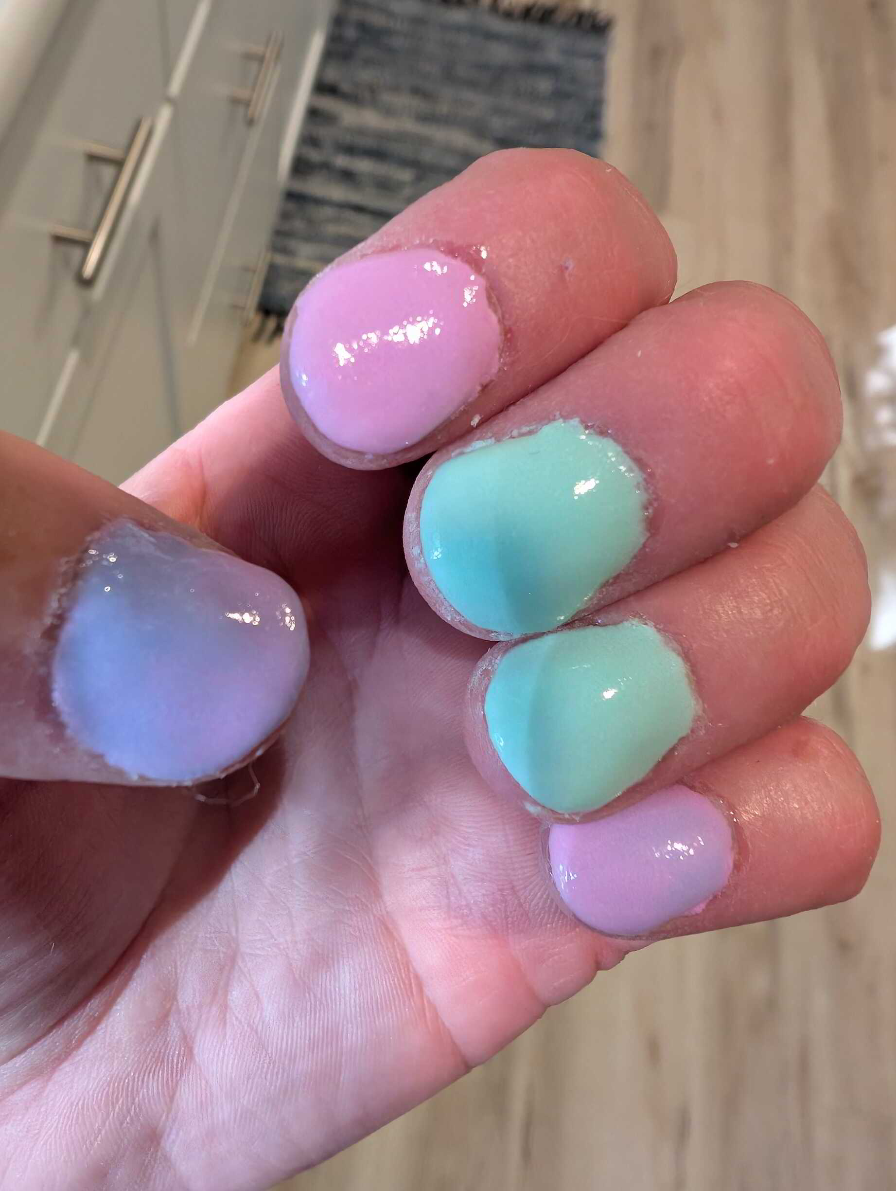 Nail polish manicure of shade Revel Drama Queen, Revel Chill Pill, Revel Radiance, 