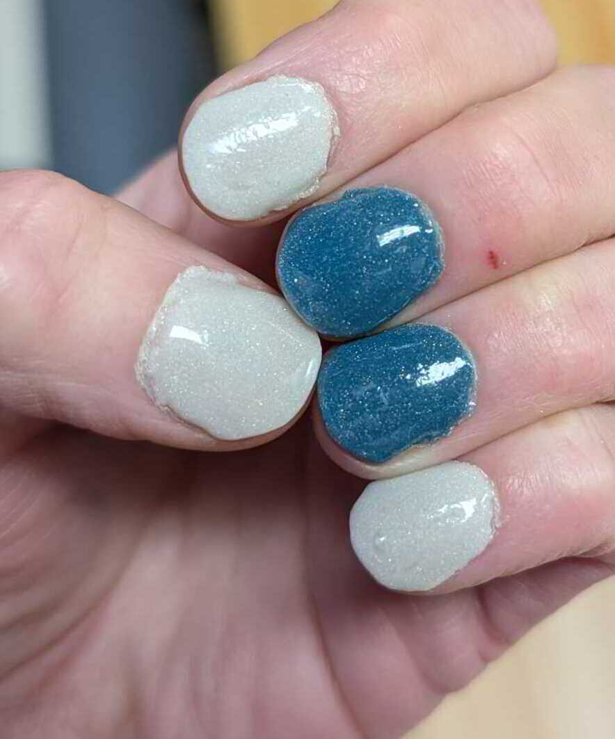 Nail polish manicure of shade Revel Enchanted Forest 1, Revel Enchanted Forest 3,Revel Vivien