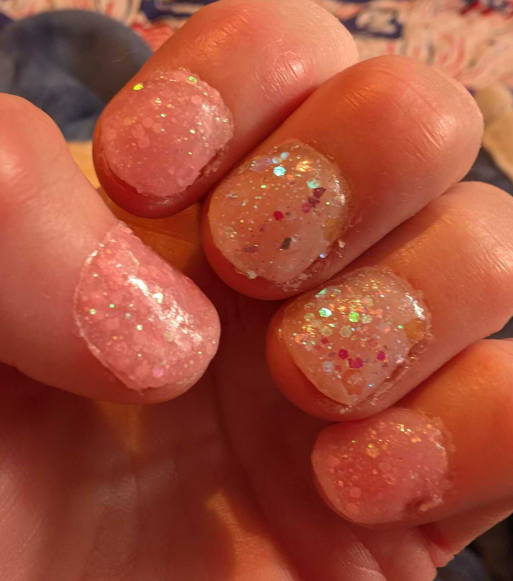 Nail polish manicure of shade Revel Blind Date, Revel Spark,Revel Vivien