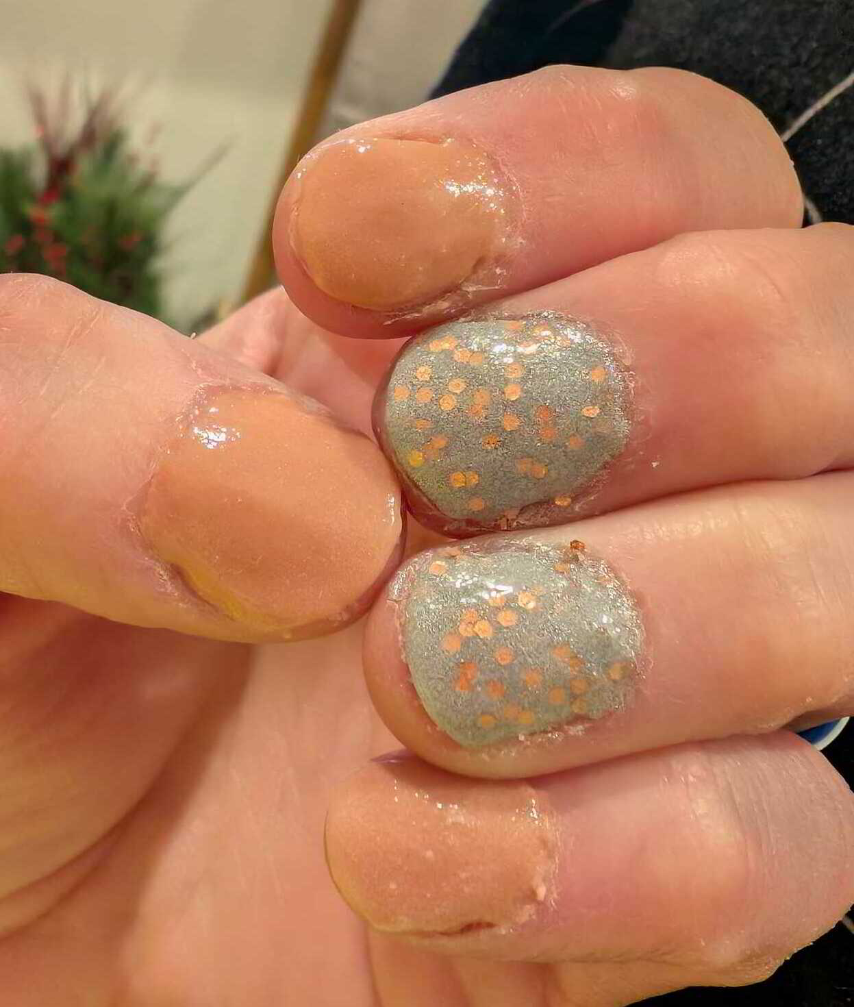 Nail polish manicure of shade Revel Stacy, Revel Magical Mist, Revel Brilliance, 