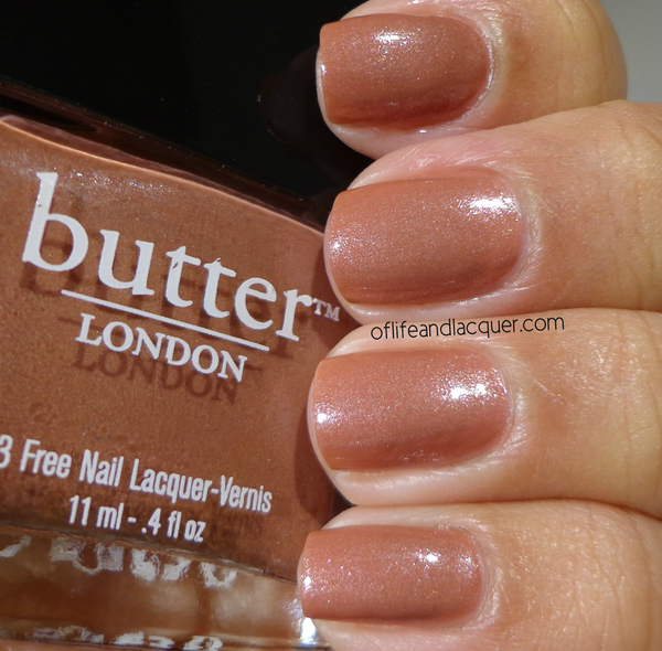 Nail polish swatch / manicure of shade butter London Aston