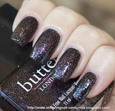 Nail polish swatch / manicure of shade butter London The Black Knight