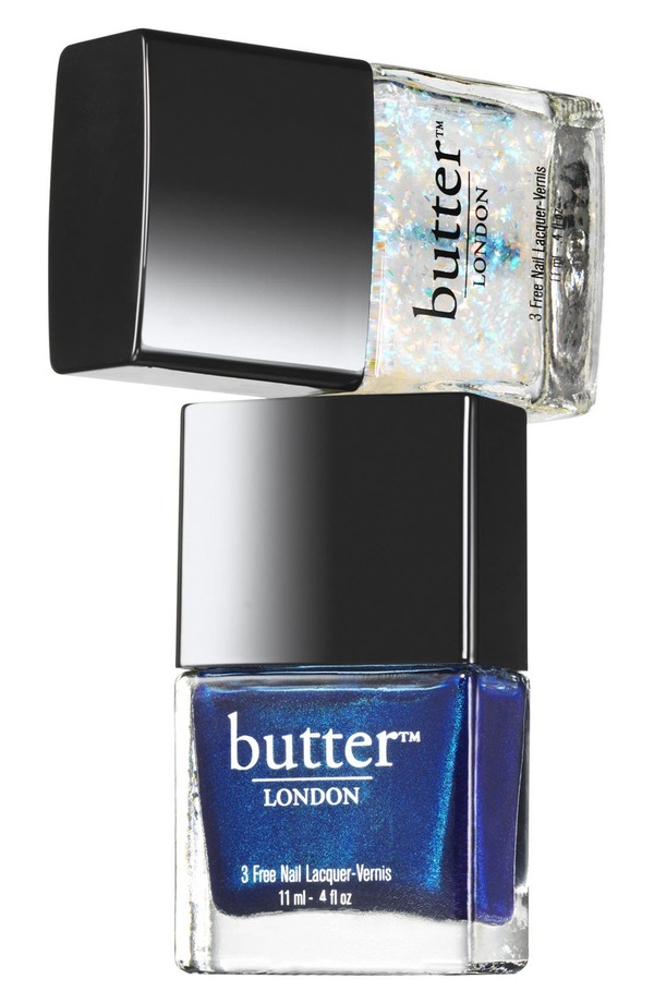 Nail polish swatch / manicure of shade butter London Bluecoat