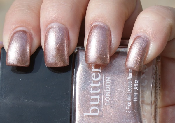 Nail polish swatch / manicure of shade butter London Champers