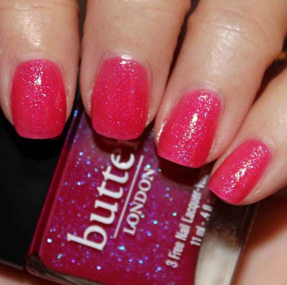 Nail polish swatch / manicure of shade butter London Disco Biscuit