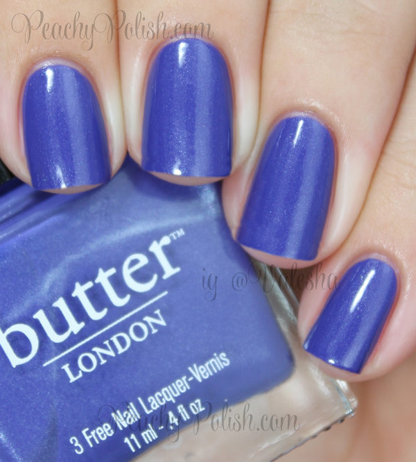 Nail polish swatch / manicure of shade butter London Giddy Kipper