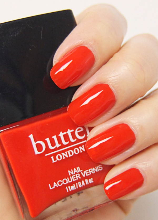 Nail polish swatch / manicure of shade butter London Ladybird
