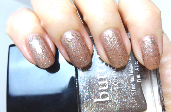 Nail polish swatch / manicure of shade butter London Lucy in the Sky