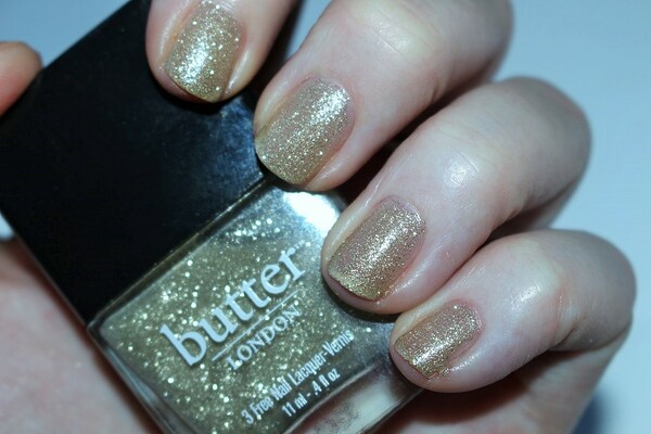 Nail polish swatch / manicure of shade butter London Lushington