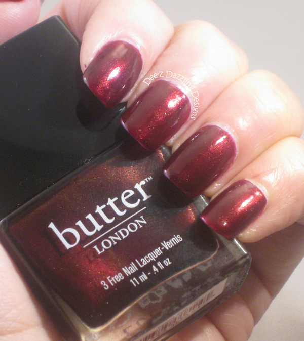 Nail polish swatch / manicure of shade butter London Rebel Fox