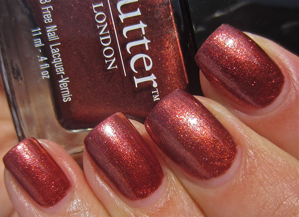 Nail polish swatch / manicure of shade butter London Shag